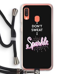 CaseCompany Sparkle quote: Samsung Galaxy A20e Transparant Hoesje met koord