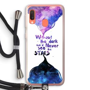 CaseCompany Stars quote: Samsung Galaxy A20e Transparant Hoesje met koord