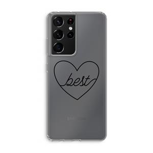 CaseCompany Best heart black: Samsung Galaxy S21 Ultra Transparant Hoesje