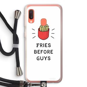 CaseCompany Fries before guys: Samsung Galaxy A20e Transparant Hoesje met koord