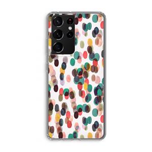 CaseCompany Tropical Dots: Samsung Galaxy S21 Ultra Transparant Hoesje