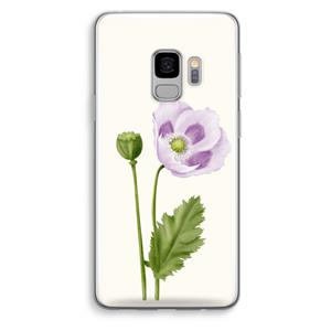 CaseCompany Purple poppy: Samsung Galaxy S9 Transparant Hoesje