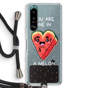 CaseCompany One In A Melon: Sony Xperia 5 III Transparant Hoesje met koord