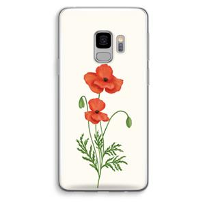 CaseCompany Red poppy: Samsung Galaxy S9 Transparant Hoesje