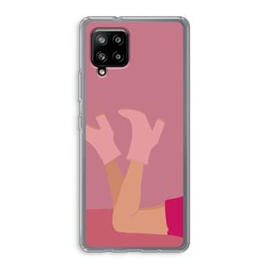 CaseCompany Pink boots: Samsung Galaxy A42 5G Transparant Hoesje