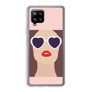 CaseCompany Red lips: Samsung Galaxy A42 5G Transparant Hoesje