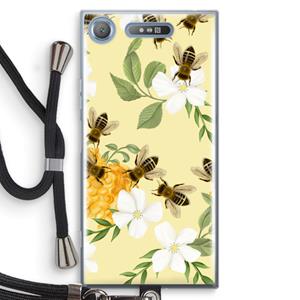 CaseCompany No flowers without bees: Sony Xperia XZ1 Transparant Hoesje met koord