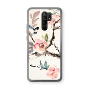 CaseCompany Japanse bloemen: Xiaomi Redmi 9 Transparant Hoesje