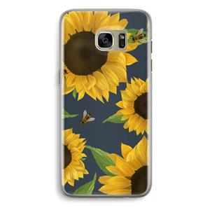 CaseCompany Sunflower and bees: Samsung Galaxy S7 Edge Transparant Hoesje