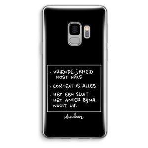 CaseCompany Mijn Motto's: Samsung Galaxy S9 Transparant Hoesje