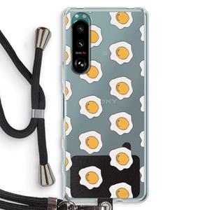 CaseCompany Bacon to my eggs #1: Sony Xperia 5 III Transparant Hoesje met koord