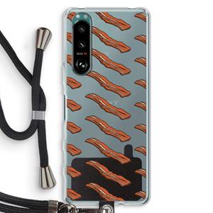 CaseCompany Bacon to my eggs #2: Sony Xperia 5 III Transparant Hoesje met koord