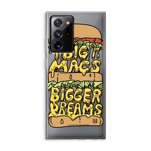 CaseCompany Big Macs Bigger Dreams: Samsung Galaxy Note 20 Ultra / Note 20 Ultra 5G Transparant Hoesje