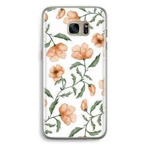 CaseCompany Peachy flowers: Samsung Galaxy S7 Edge Transparant Hoesje