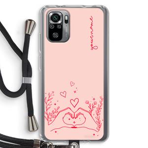 CaseCompany Love is in the air: Xiaomi Redmi Note 10S Transparant Hoesje met koord