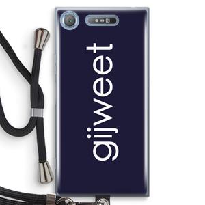 CaseCompany Gijweet: Sony Xperia XZ1 Transparant Hoesje met koord