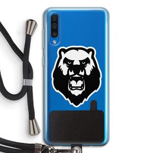 CaseCompany Angry Bear (white): Samsung Galaxy A50 Transparant Hoesje met koord