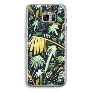 CaseCompany Tropical Palms Dark: Samsung Galaxy S7 Edge Transparant Hoesje