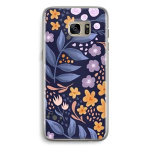 CaseCompany Flowers with blue leaves: Samsung Galaxy S7 Edge Transparant Hoesje