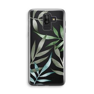 CaseCompany Tropical watercolor leaves: Samsung Galaxy J8 (2018) Transparant Hoesje
