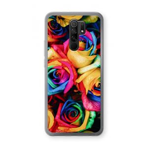 CaseCompany Neon bloemen: Xiaomi Redmi 9 Transparant Hoesje