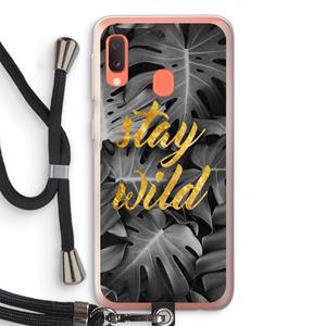 CaseCompany Stay wild: Samsung Galaxy A20e Transparant Hoesje met koord