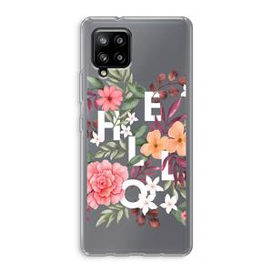 CaseCompany Hello in flowers: Samsung Galaxy A42 5G Transparant Hoesje