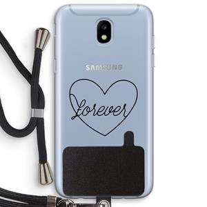 CaseCompany Forever heart black: Samsung Galaxy J5 (2017) Transparant Hoesje met koord