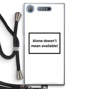 CaseCompany Alone: Sony Xperia XZ1 Transparant Hoesje met koord