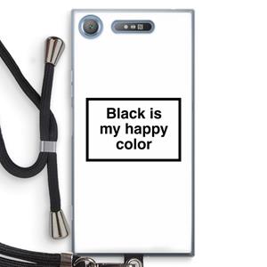 CaseCompany Black is my happy color: Sony Xperia XZ1 Transparant Hoesje met koord