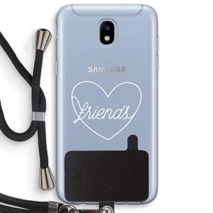 CaseCompany Friends heart pastel: Samsung Galaxy J5 (2017) Transparant Hoesje met koord