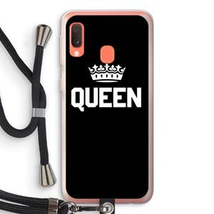 CaseCompany Queen zwart: Samsung Galaxy A20e Transparant Hoesje met koord