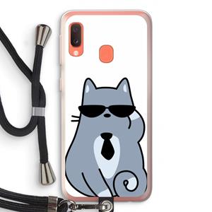 CaseCompany Cool cat: Samsung Galaxy A20e Transparant Hoesje met koord