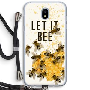 CaseCompany Let it bee: Samsung Galaxy J5 (2017) Transparant Hoesje met koord