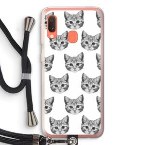 CaseCompany Kitten: Samsung Galaxy A20e Transparant Hoesje met koord