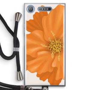 CaseCompany Orange Ellila flower: Sony Xperia XZ1 Transparant Hoesje met koord