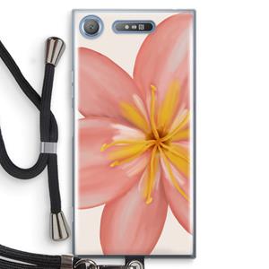 CaseCompany Pink Ellila Flower: Sony Xperia XZ1 Transparant Hoesje met koord