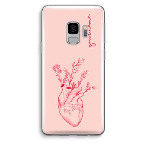 CaseCompany Blooming Heart: Samsung Galaxy S9 Transparant Hoesje