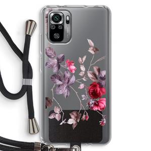 CaseCompany Mooie bloemen: Xiaomi Redmi Note 10S Transparant Hoesje met koord