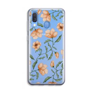 CaseCompany Peachy flowers: Samsung Galaxy A40 Transparant Hoesje