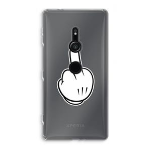 CaseCompany Middle finger black: Sony Xperia XZ2 Transparant Hoesje