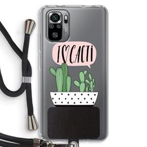 CaseCompany I love cacti: Xiaomi Redmi Note 10S Transparant Hoesje met koord