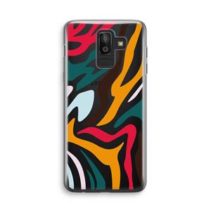 CaseCompany Colored Zebra: Samsung Galaxy J8 (2018) Transparant Hoesje