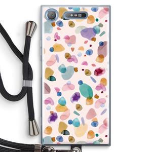 CaseCompany Terrazzo Memphis Pink: Sony Xperia XZ1 Transparant Hoesje met koord