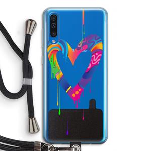 CaseCompany Melts My Heart: Samsung Galaxy A50 Transparant Hoesje met koord