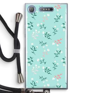 CaseCompany Small white flowers: Sony Xperia XZ1 Transparant Hoesje met koord