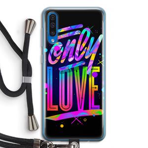 CaseCompany Only Love: Samsung Galaxy A50 Transparant Hoesje met koord
