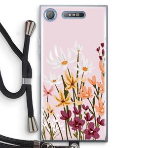 CaseCompany Painted wildflowers: Sony Xperia XZ1 Transparant Hoesje met koord