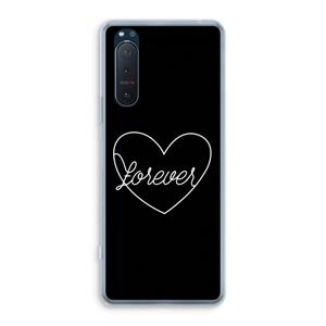 CaseCompany Forever heart black: Sony Xperia 5 II Transparant Hoesje