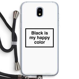 CaseCompany Black is my happy color: Samsung Galaxy J5 (2017) Transparant Hoesje met koord